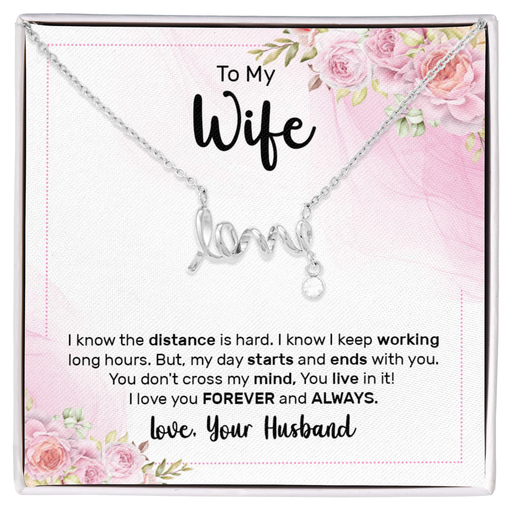 To my wife love necklace
