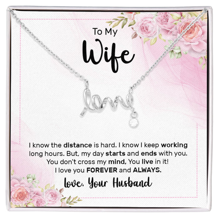 To my wife love necklace